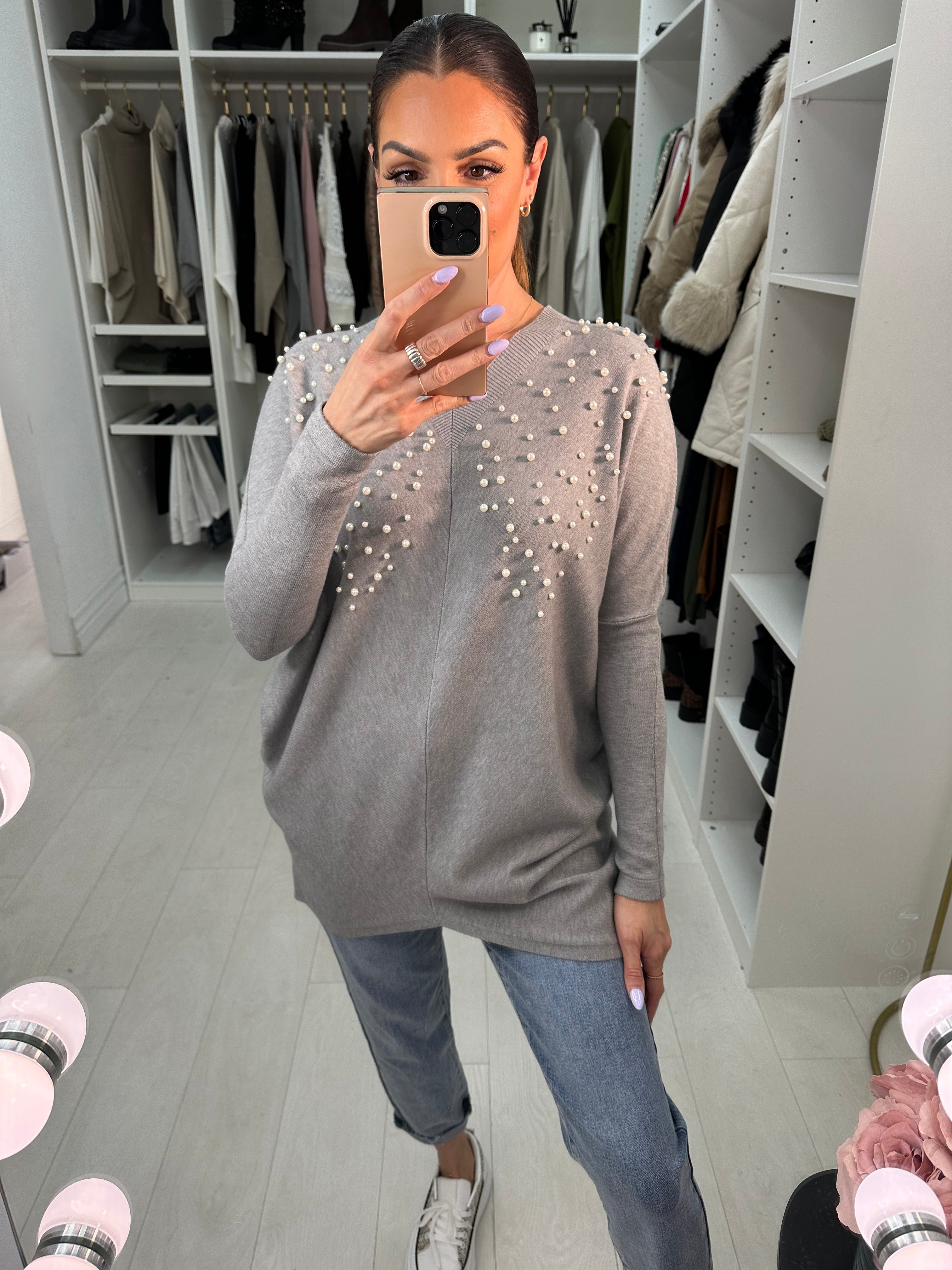 Amina Scattered Pearl Jumper
