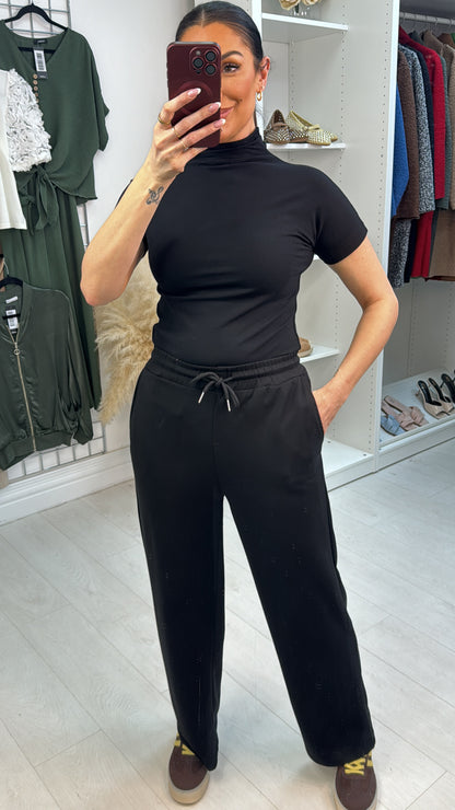 Gilda Plain Elasticated Waist Wide Leg Trousers