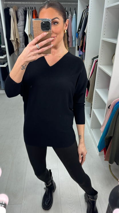 Arch Diamante Peace Sign Ribbed  Jumper