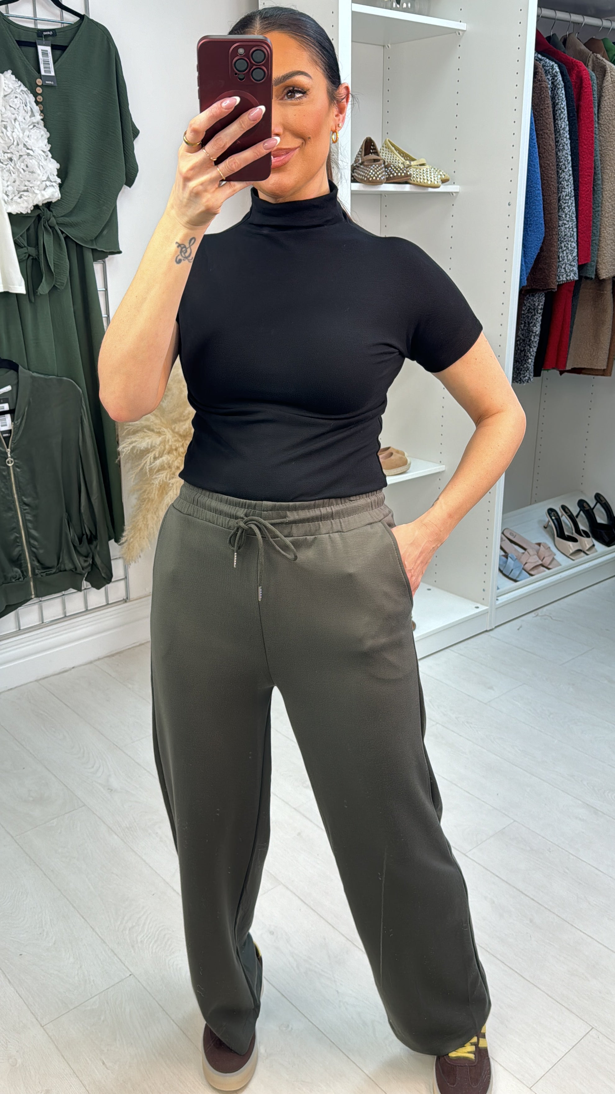 Gilda Plain Elasticated Waist Wide Leg Trousers