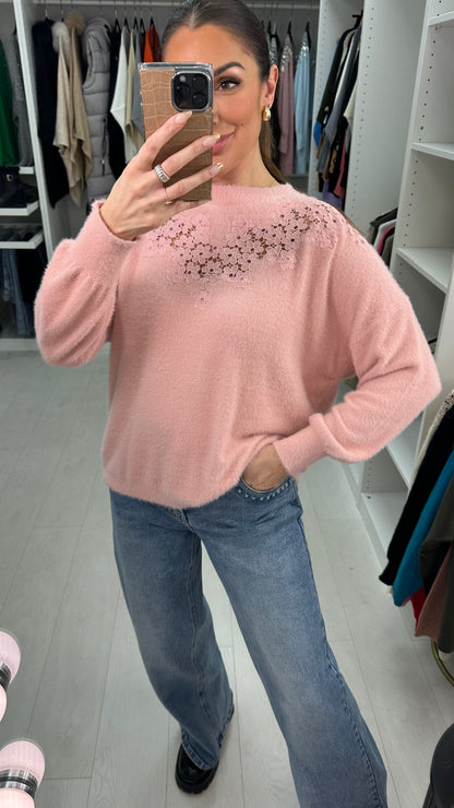 Miller Fluffy Crochet Detail Jumper