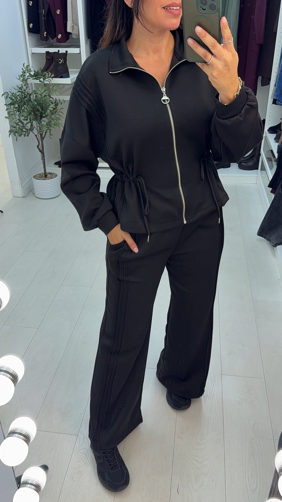 Bronwen Plain Drawstring Waist Loungewear set