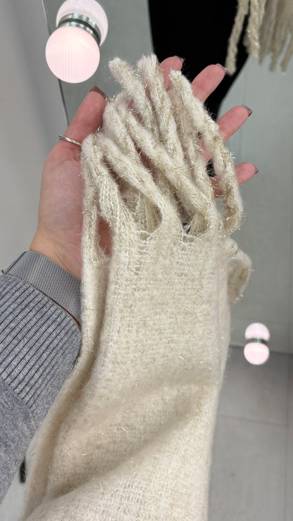 Sallie Sparkly Metallic Detailed Super Soft Scarf