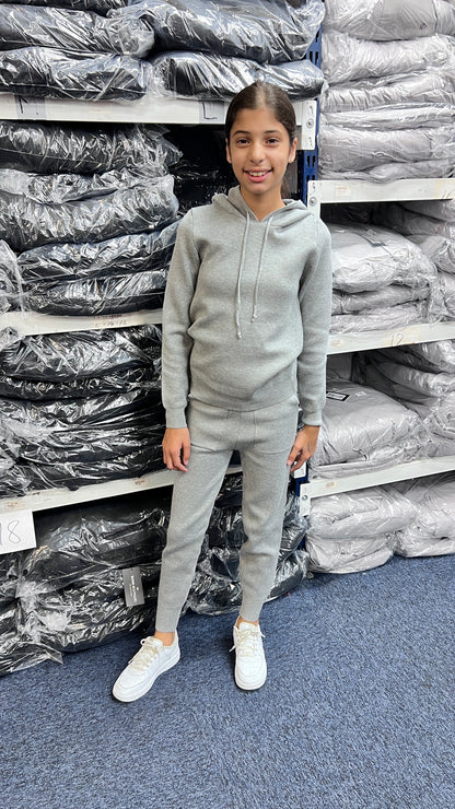 Baker Kids Plain Knitted Hooded Loungewear Set