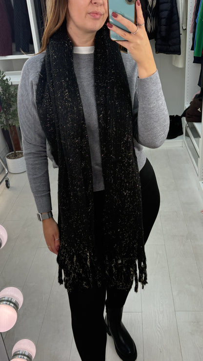 Sallie Sparkly Metallic Detailed Super Soft Scarf