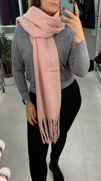 Vanessa Sequin Detailed Chunky Fluffy Scarf