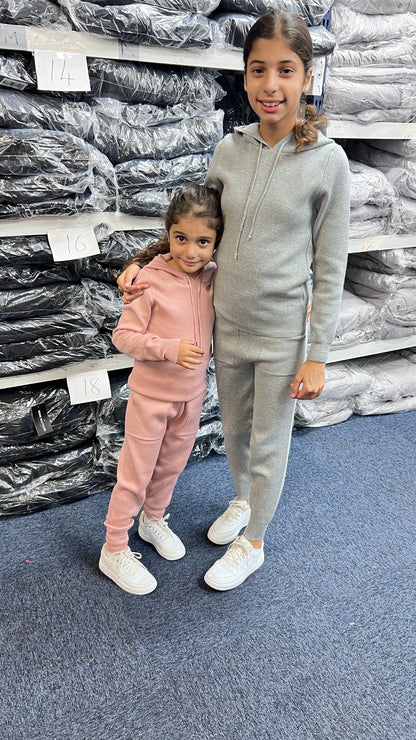 Baker Kids Plain Knitted Hooded Loungewear Set