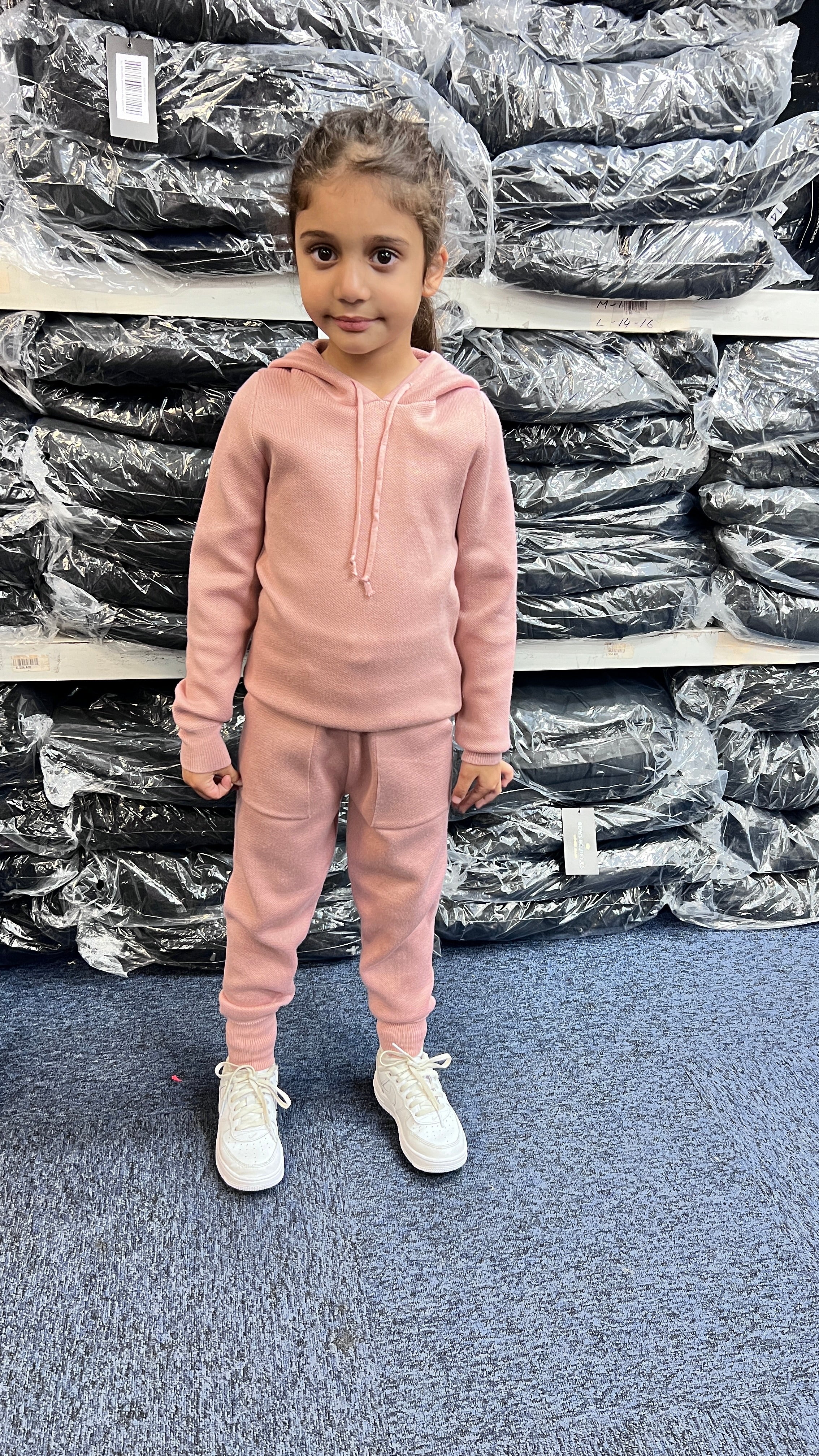 Baker Kids Plain Knitted Hooded Loungewear Set