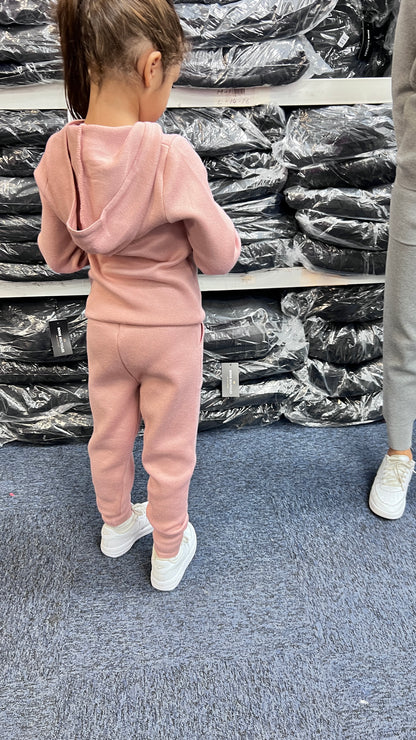 Baker Kids Plain Knitted Hooded Loungewear Set