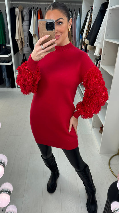 Malana Plain Detailed Sleeve Knit Jumper