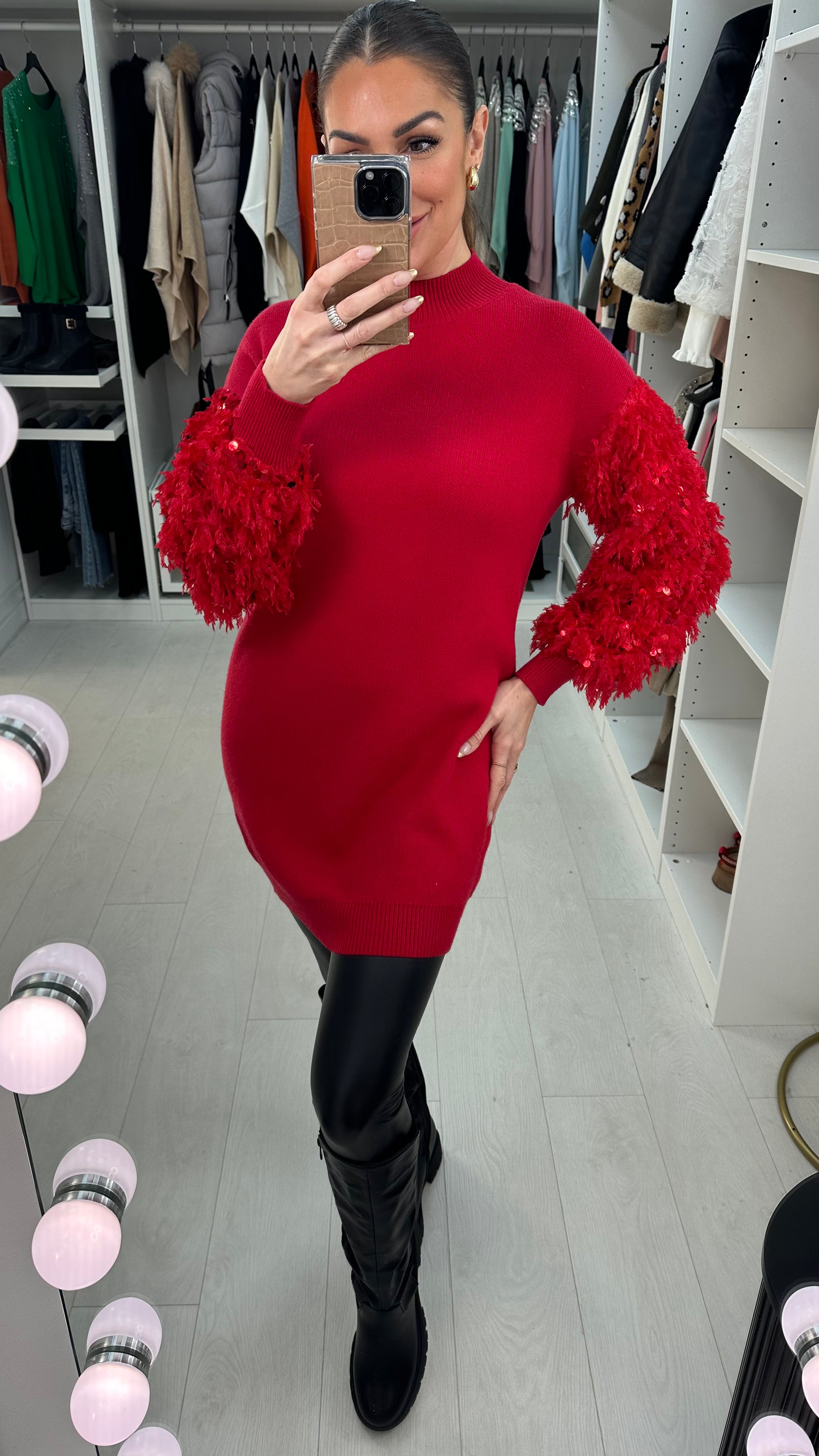 Malana Plain Detailed Sleeve Knit Jumper