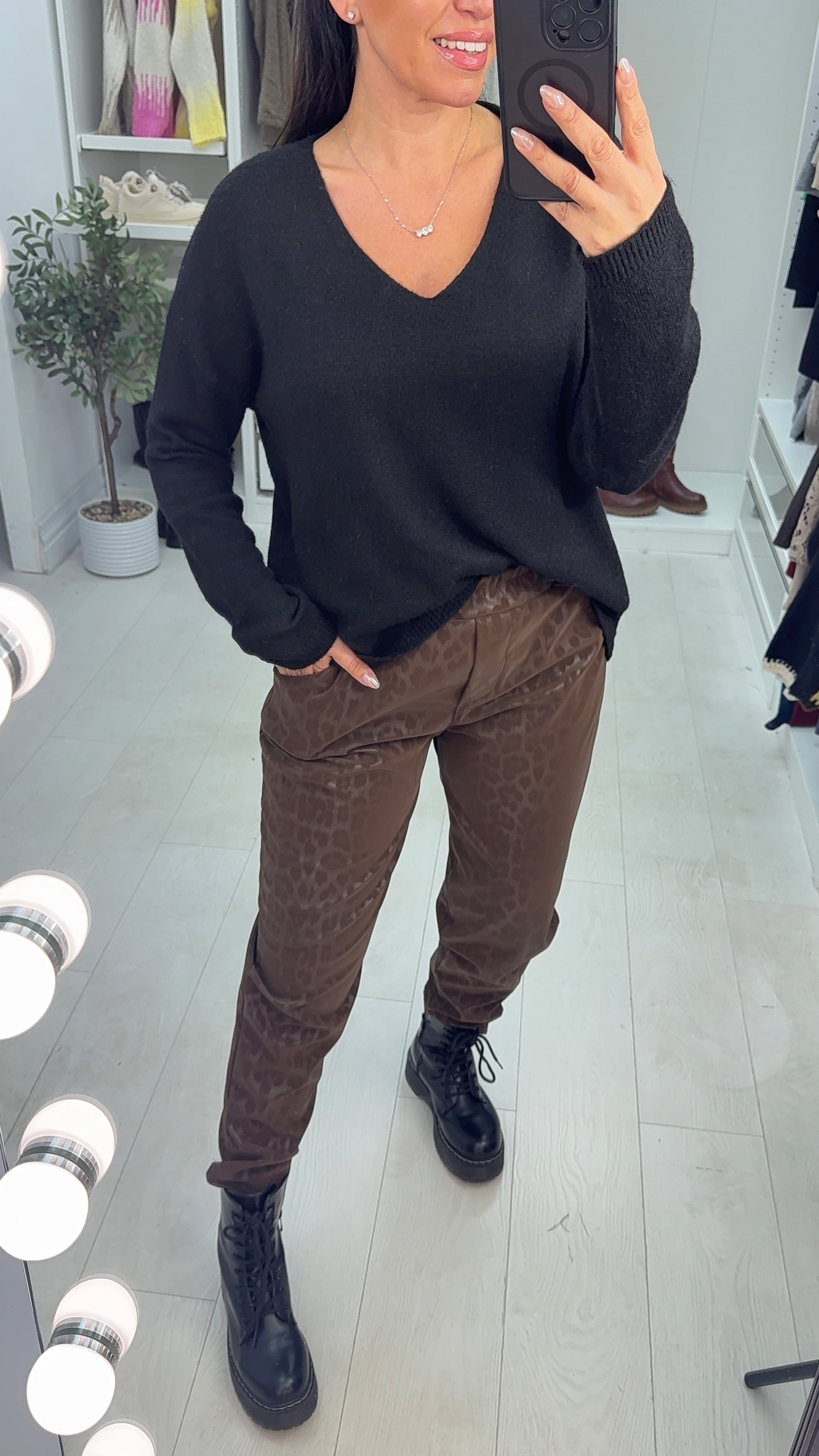 Tulissa Leopard Print Belted Trousers