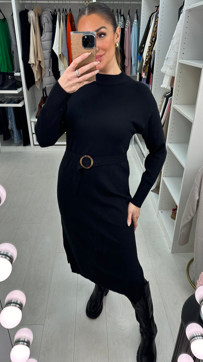 Rosabella Plain Knitted Jumper Dress