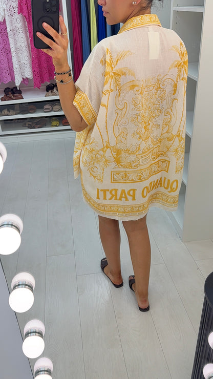 Channon Printed Loose Fit Shirt & Shorts Co-Ord Set