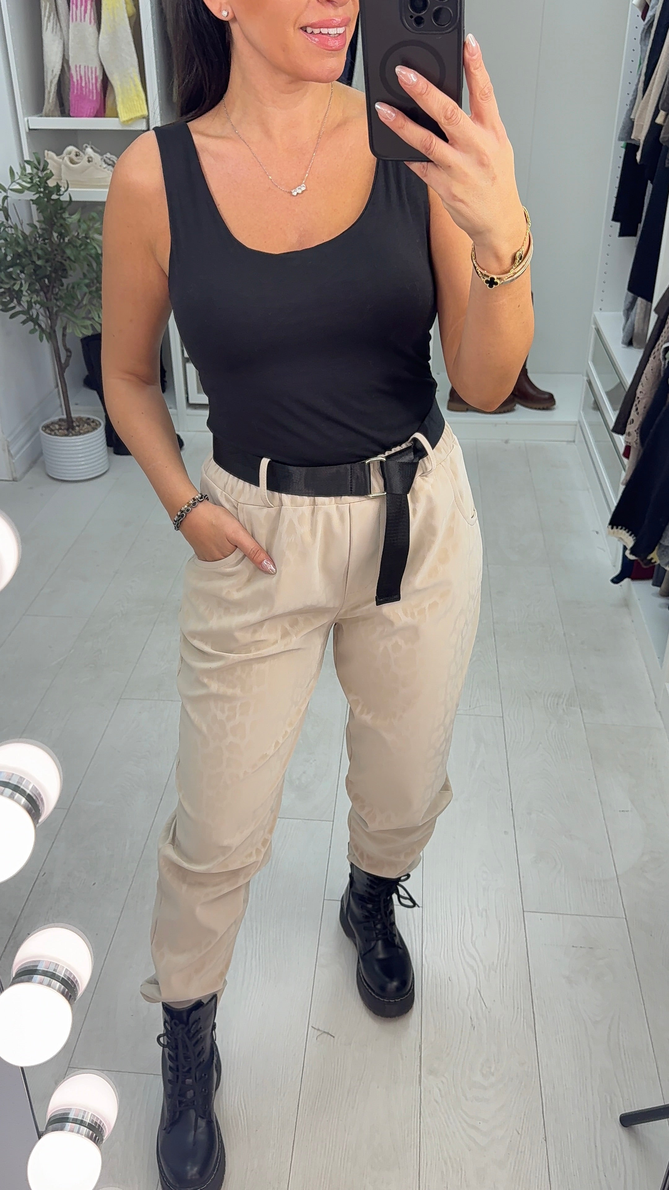 Tulissa Leopard Print Belted Trousers