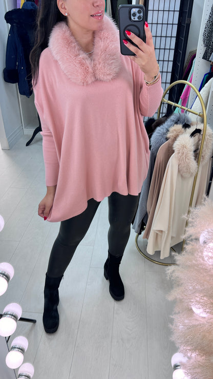 Shanna Faux Fur Trim Jumper