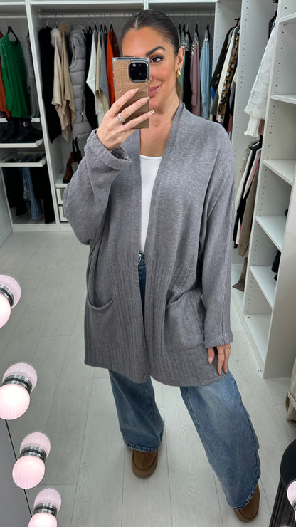 Penelope Cable knit Panel Brooch Cardigan