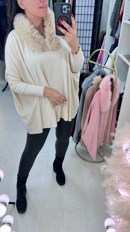 Shanna Faux Fur Trim Jumper