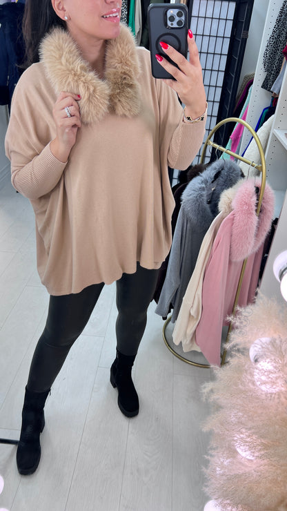 Shanna Faux Fur Trim Jumper