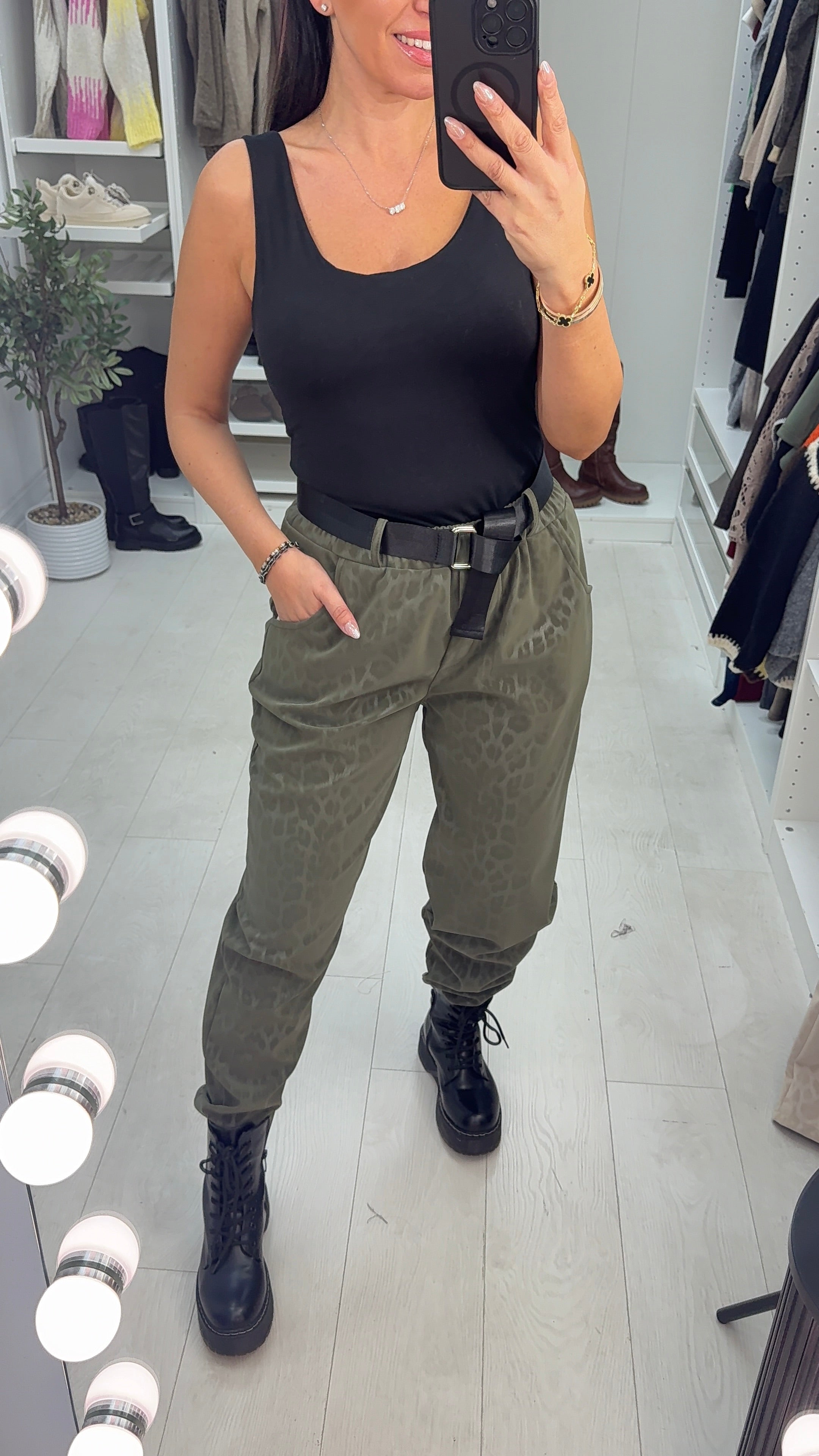 Tulissa Leopard Print Belted Trousers