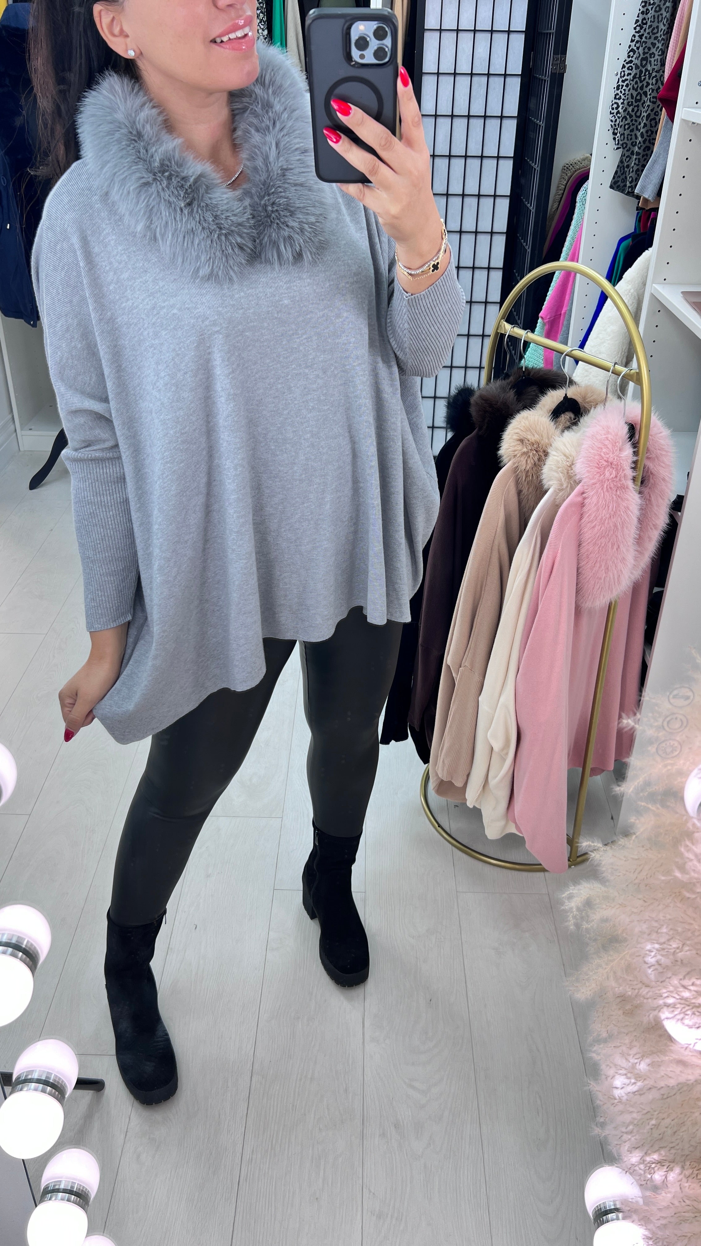 Shanna Faux Fur Trim Jumper