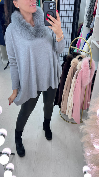 Shanna Faux Fur Trim Jumper