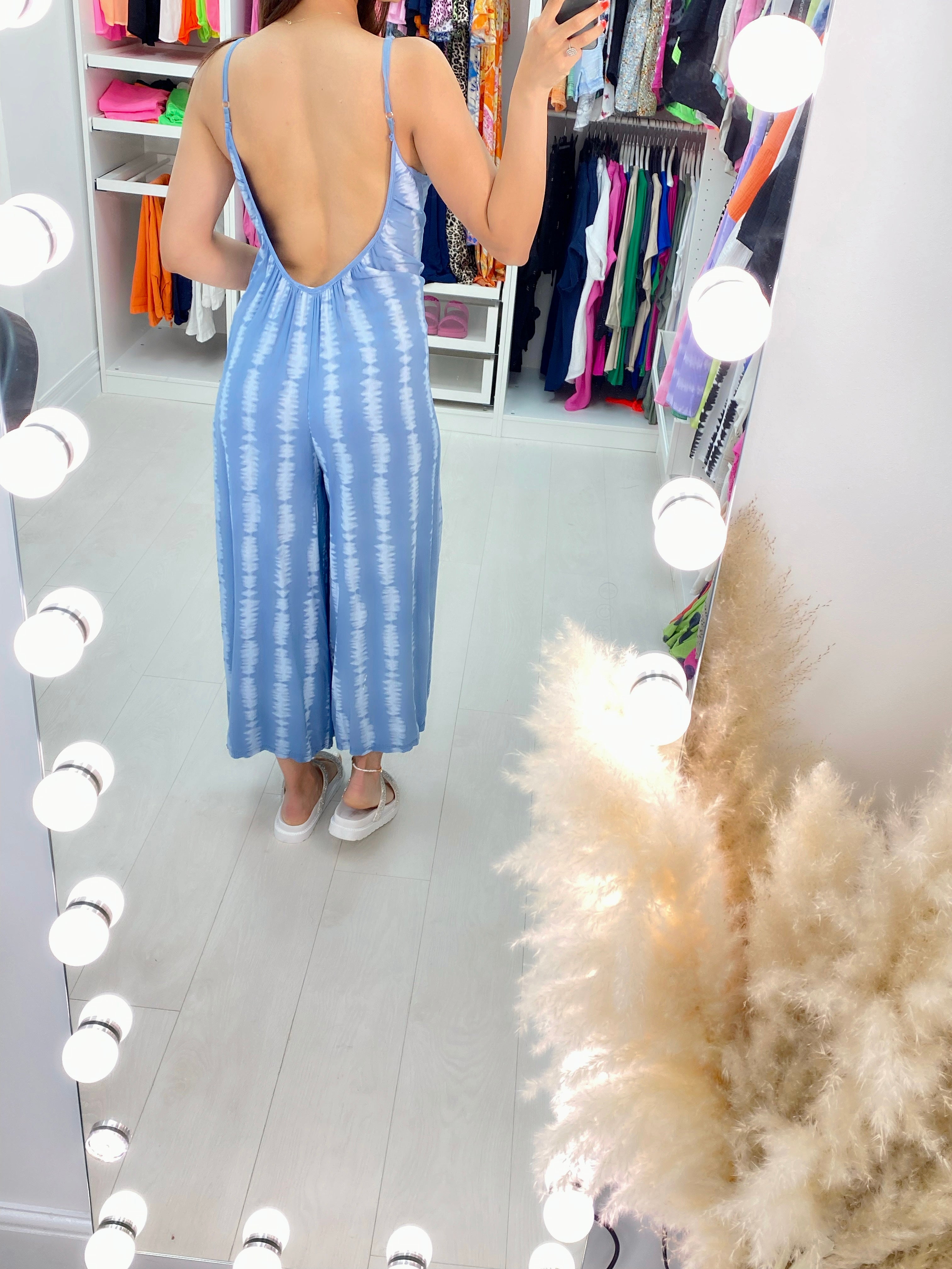 Roux Oversized Tie Dye Wide Leg Jumpsuit