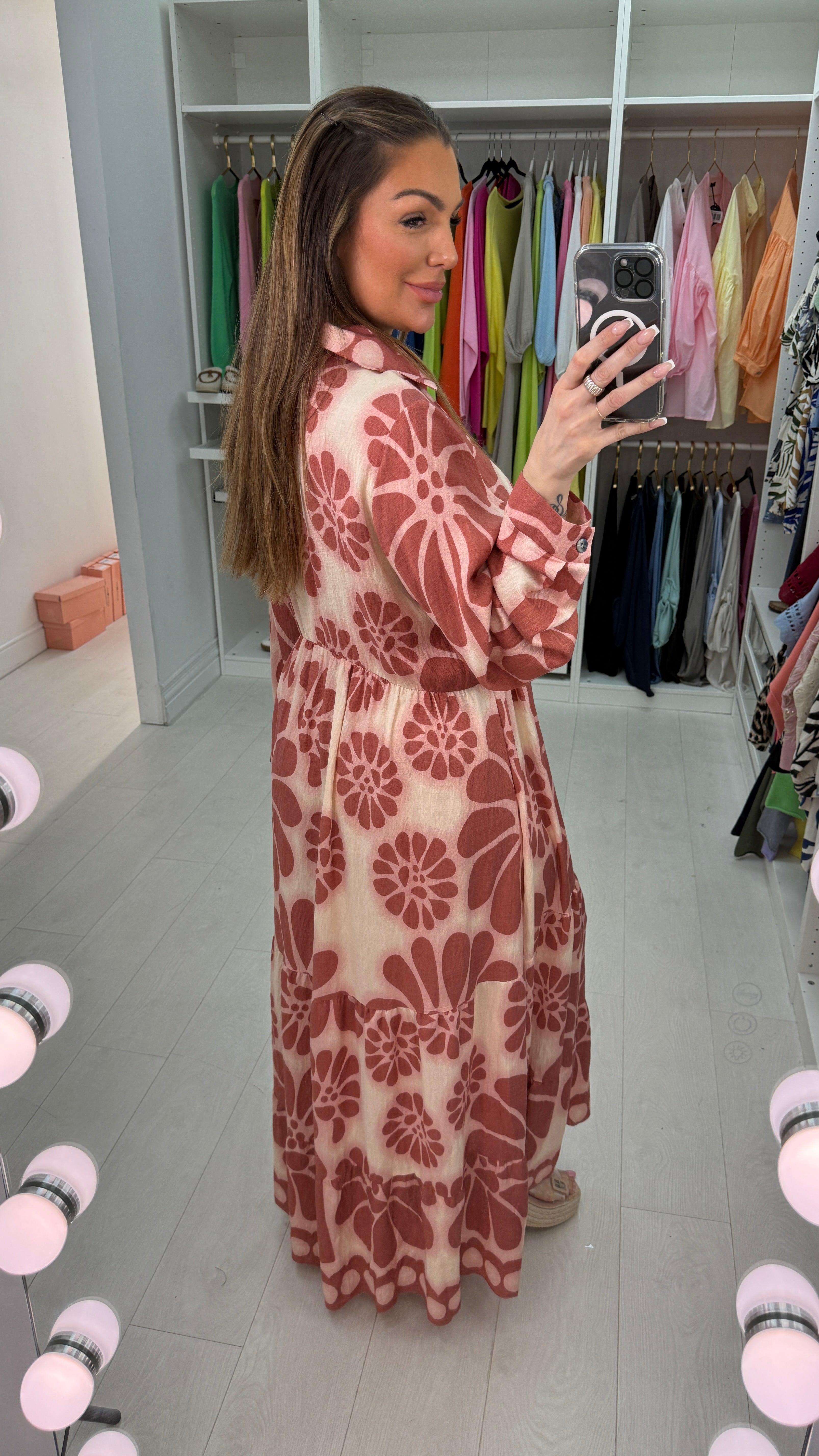 Fabiana Floral Print Smock Maxi Dress