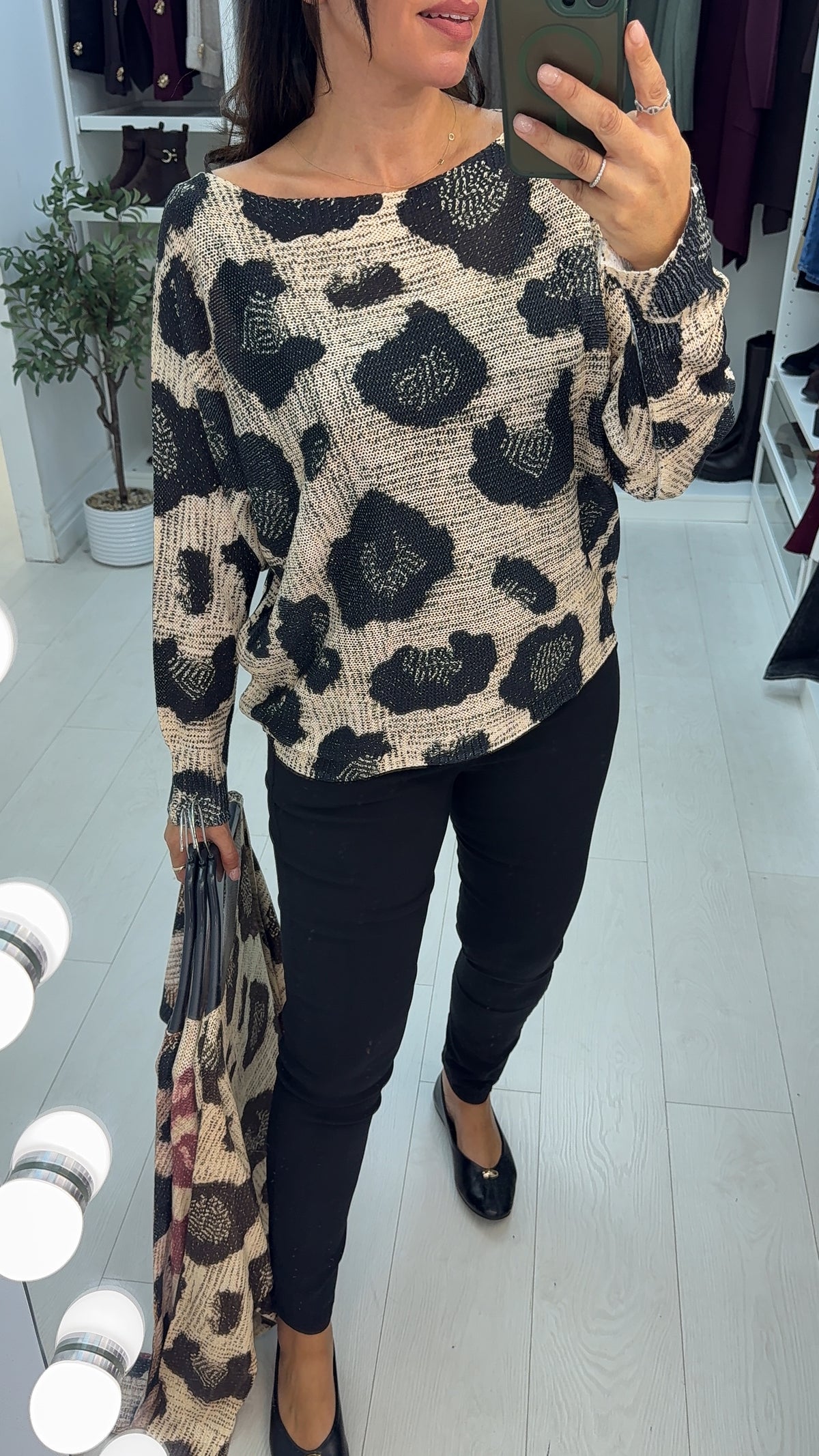 Ezzie Animal Print Batwing Top