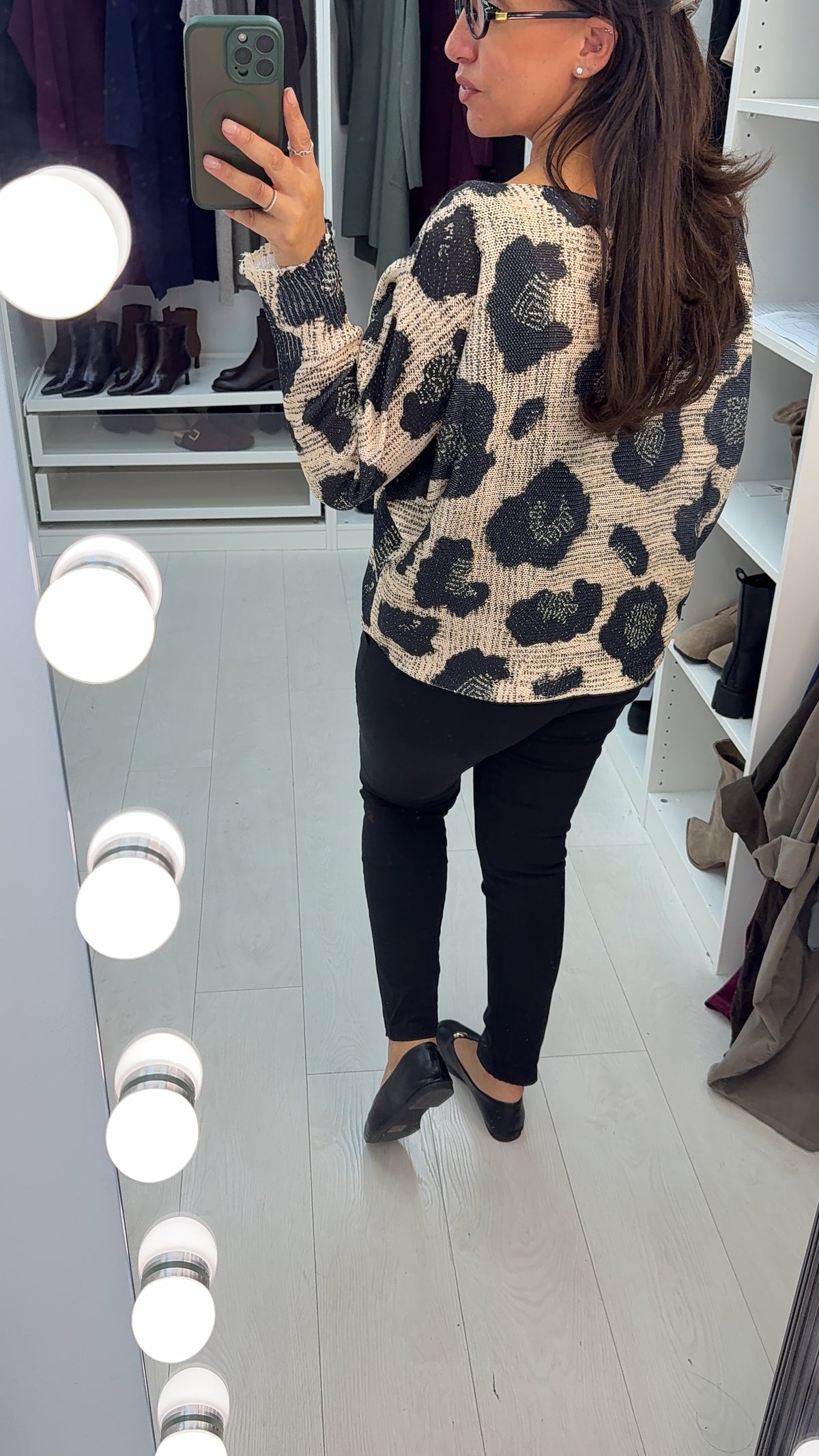 Ezzie Animal Print Batwing Top