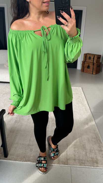 Teresa Plain Loose Fit Bardot Top