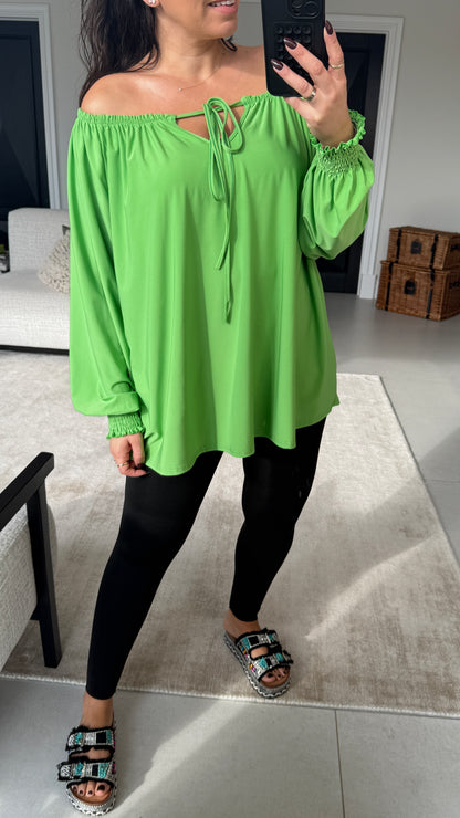 Teresa Plain Loose Fit Bardot Top