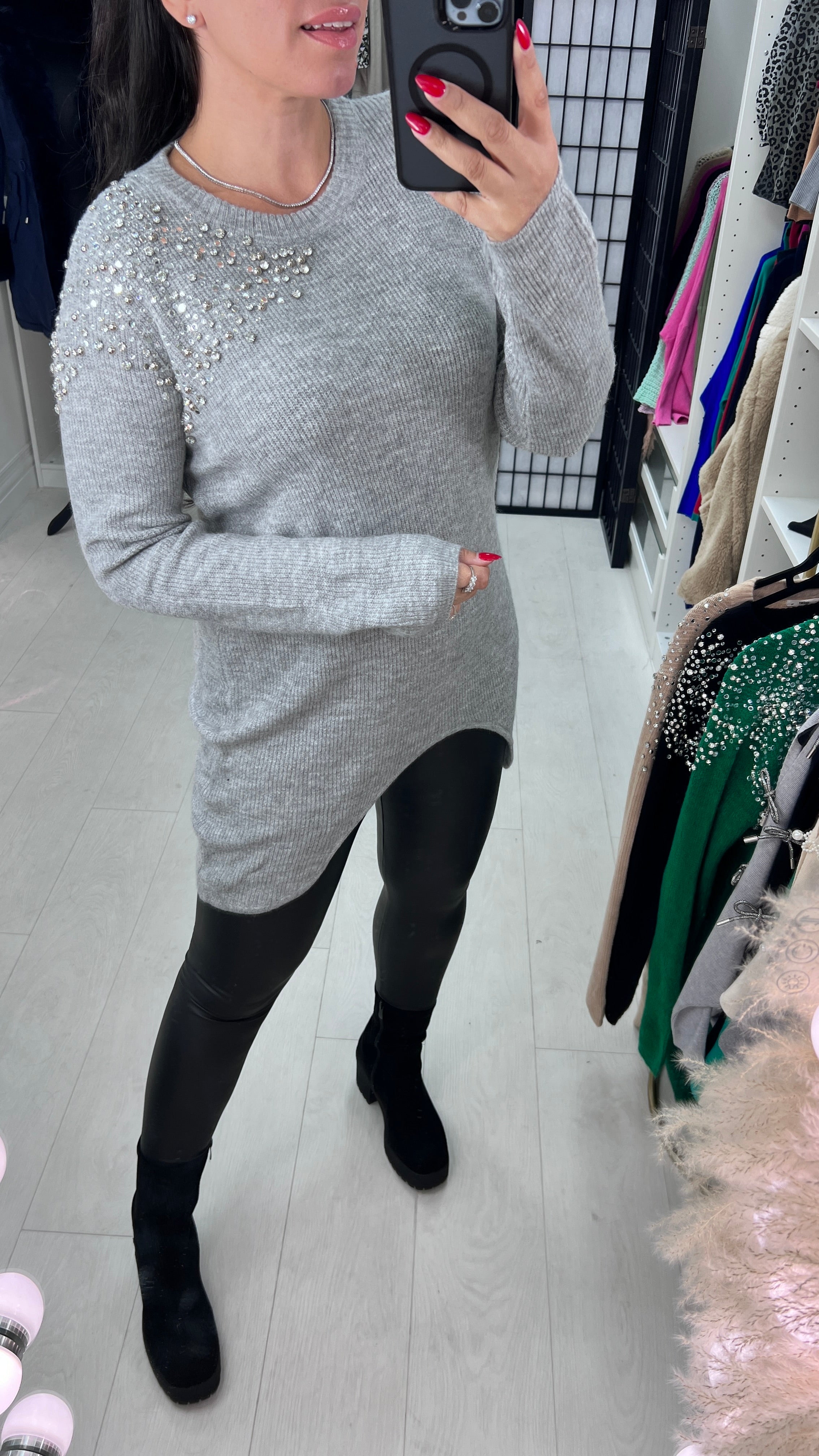 Alita Silver Star Gem Sparkle Shoulder Jumper