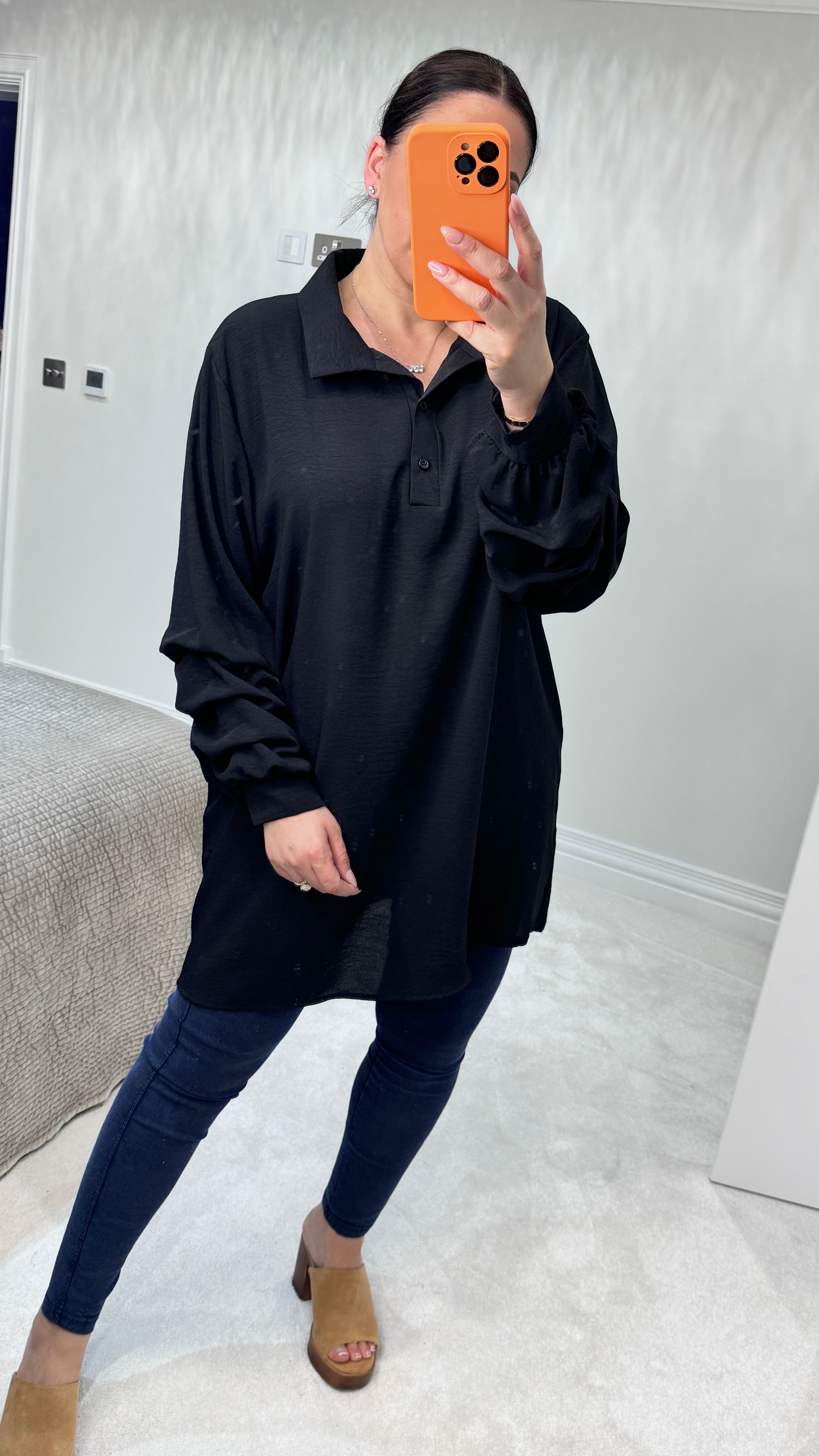 Revalla Ruched Sleeve Blouse
