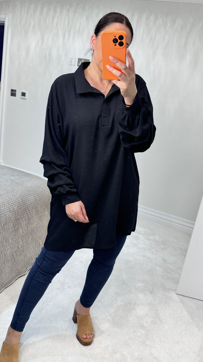 Revalla Ruched Sleeve Blouse