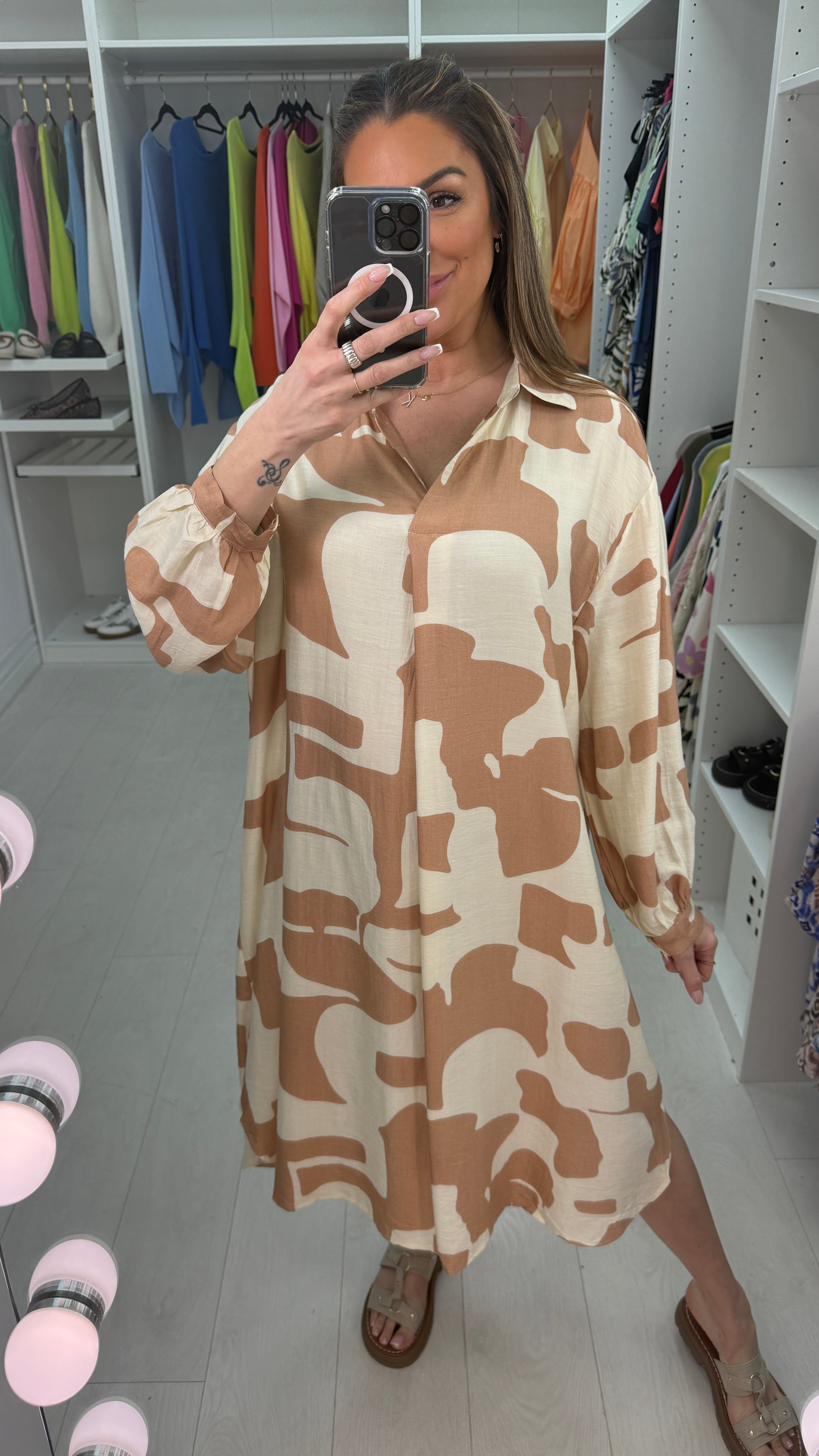 Fabrizia Abstract Print Loose Fit Dress