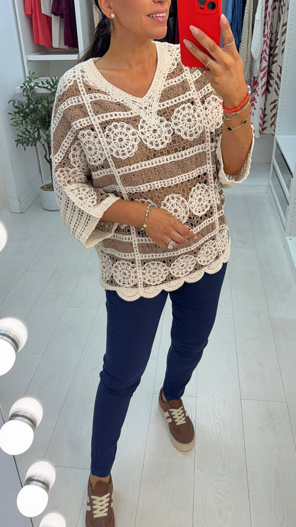 Oaklie Crochet Batwing Top