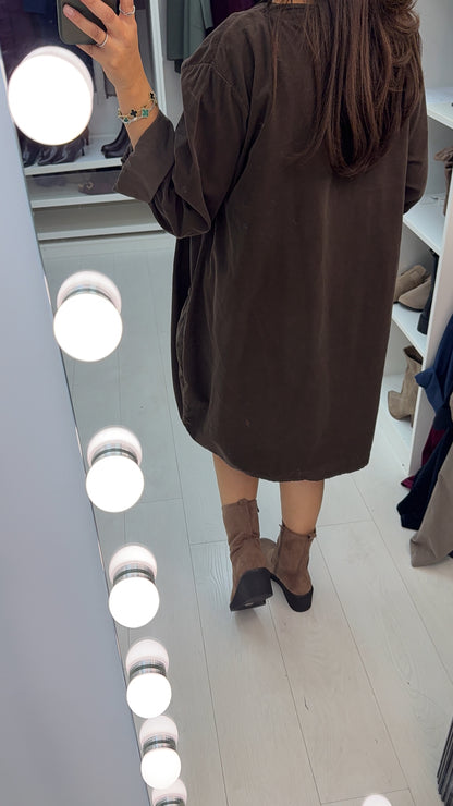 Fabiola Pocket Front Loose Fit Corduroy Dress