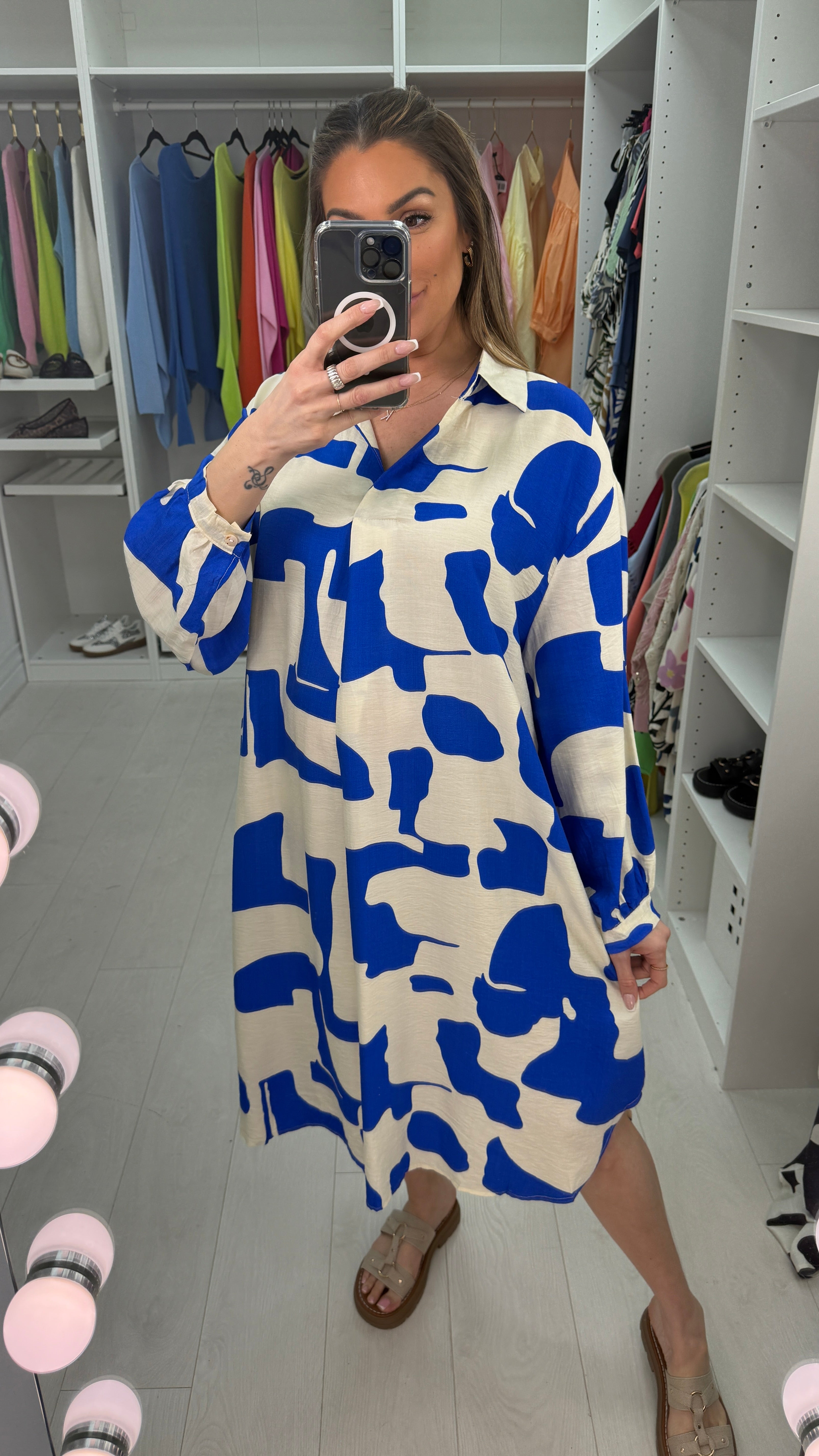 Fabrizia Abstract Print Loose Fit Dress