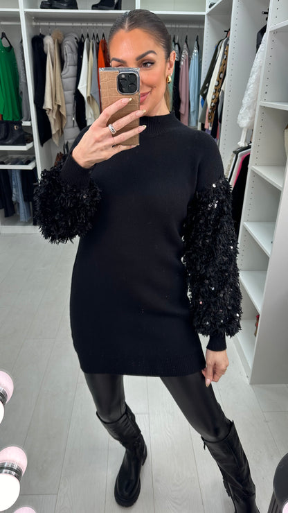 Malana Plain Detailed Sleeve Knit Jumper