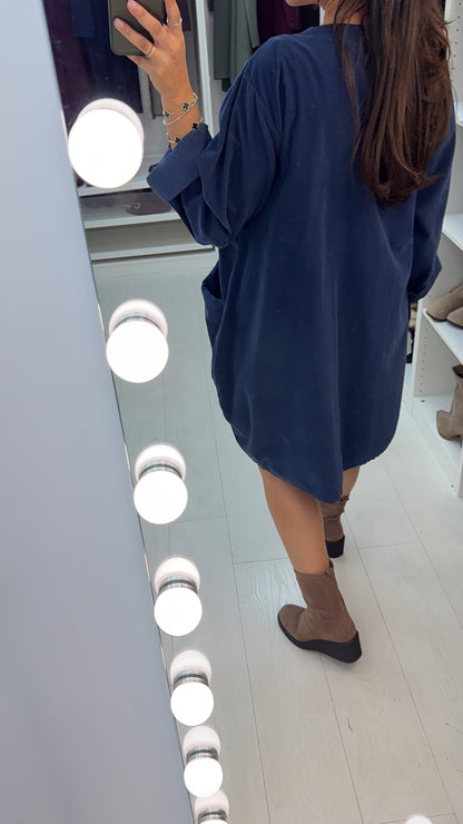 Fabiola Pocket Front Loose Fit Corduroy Dress