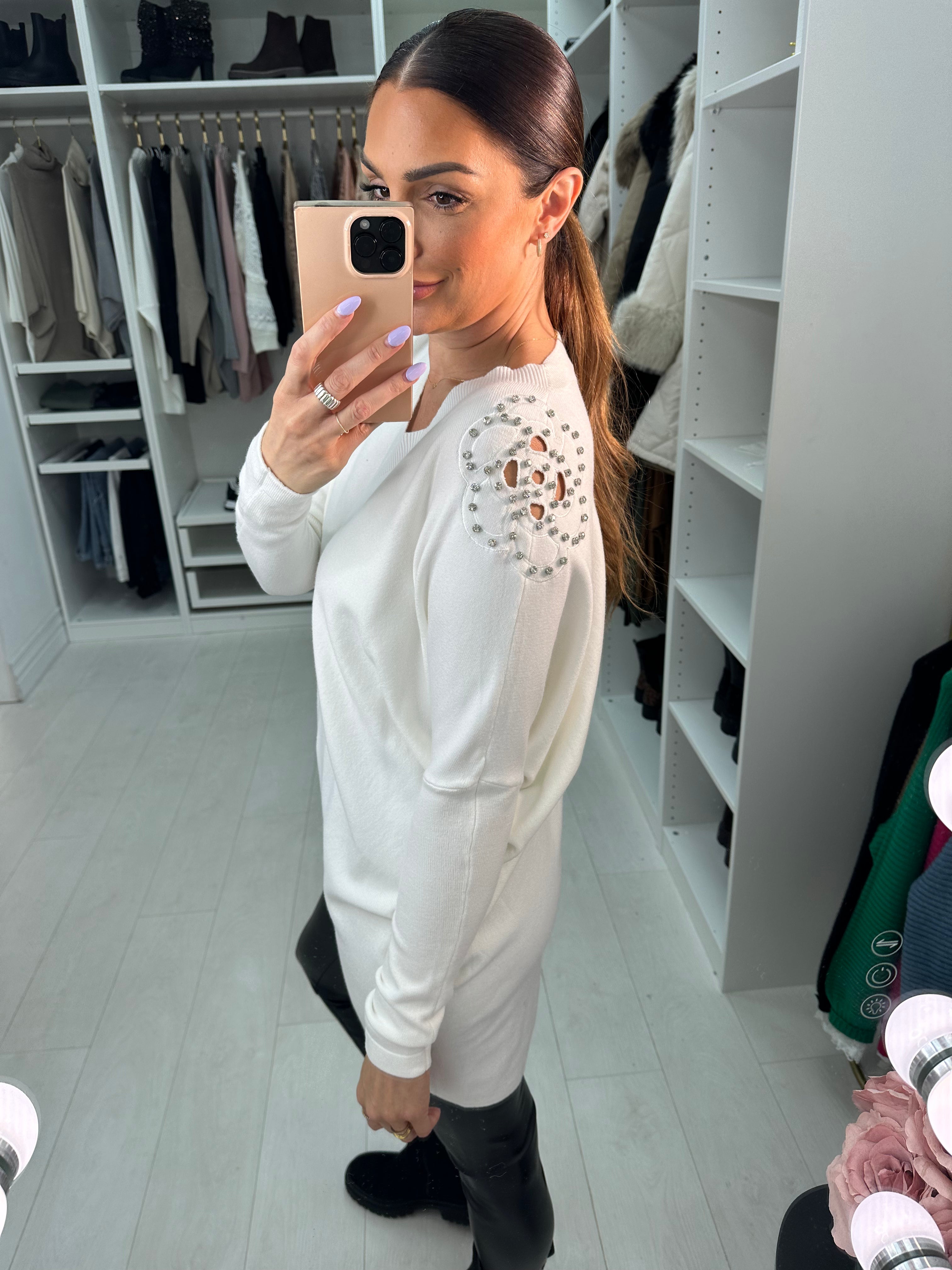 Jess Diamond Flower Jumper