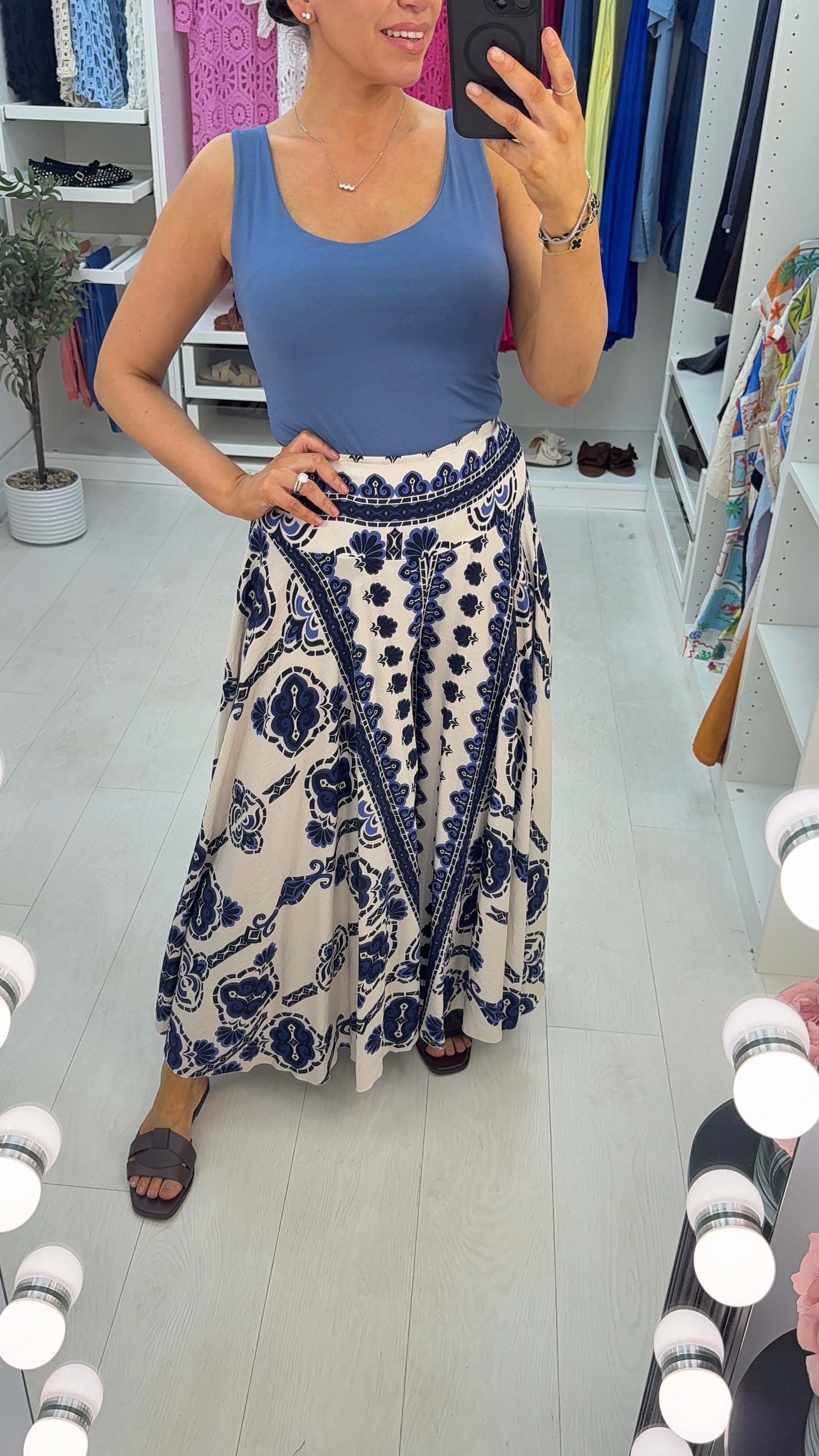 Camilo Paisley Print Elasticated Waist Wide Leg Trousers