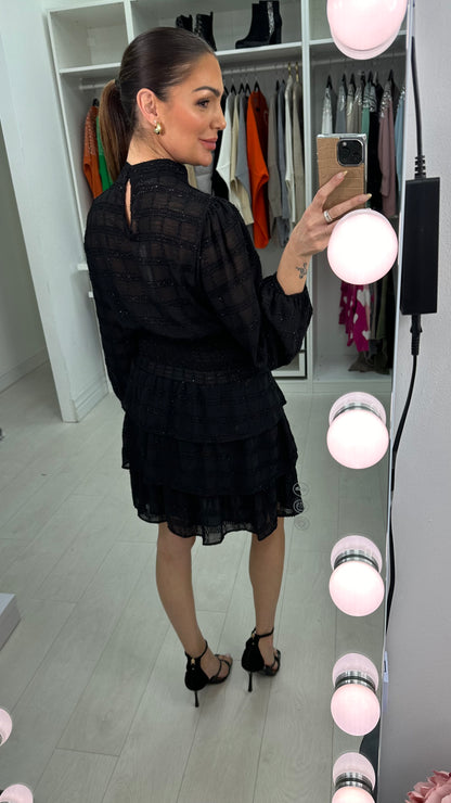 Lainey Sparkly Shirred Waist Mini Dress