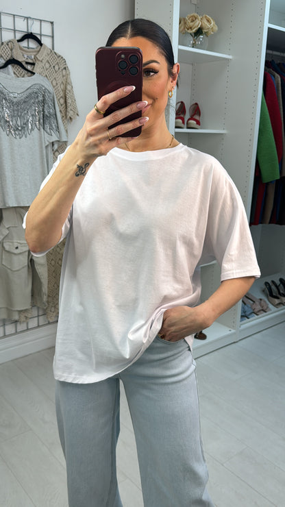 Debbie Plain Embellished Angel Wing Back T-Shirt