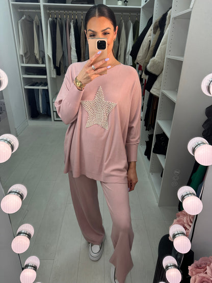 Sarla Pearl Star Detail Jumper & Leggings Set