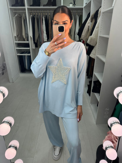 Sarla Pearl Star Detail Jumper & Leggings Set