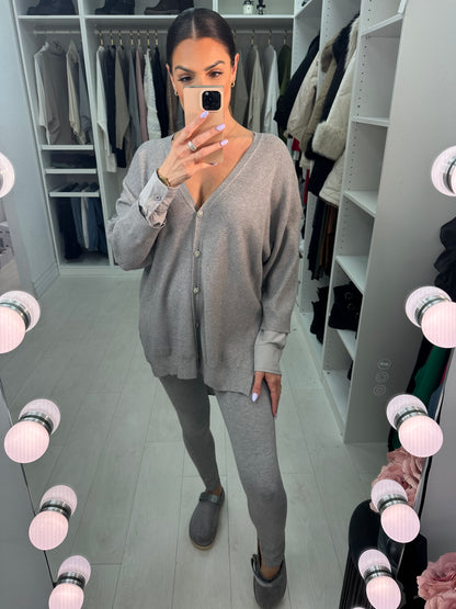 Peggy Diamante Button Loungewear Set