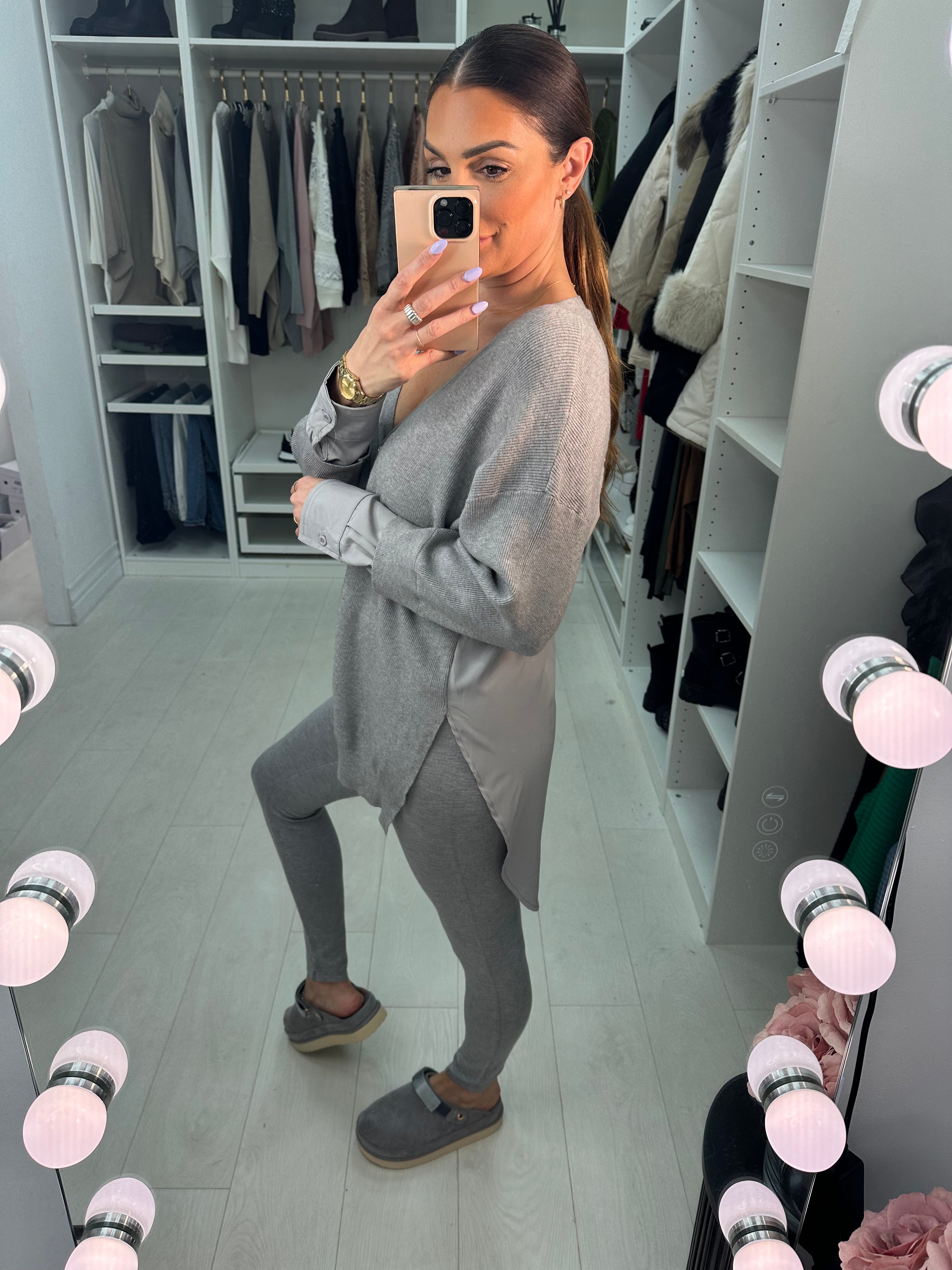 Peggy Diamante Button Loungewear Set