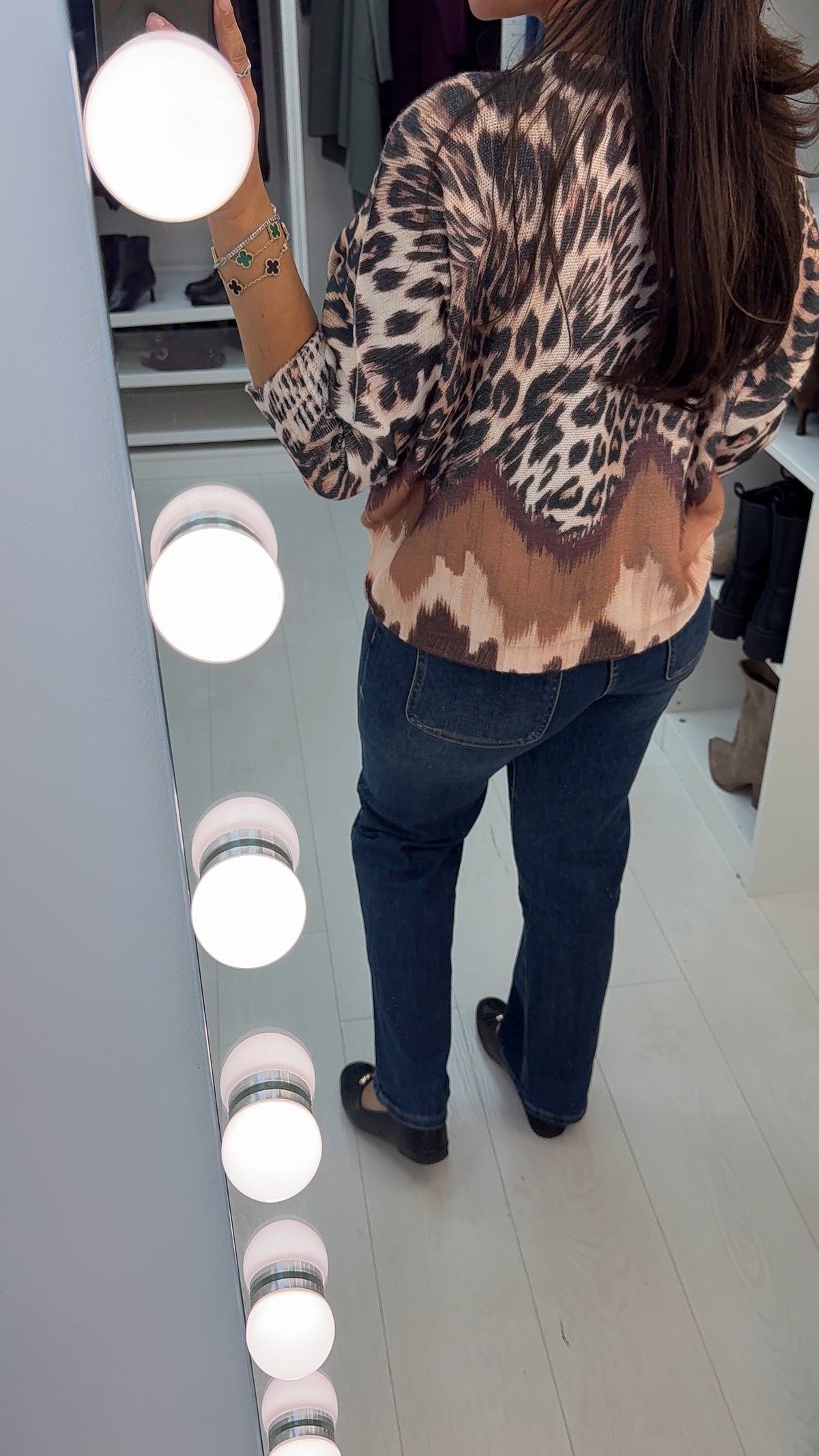 Georgette Leopard Print Batwing Top